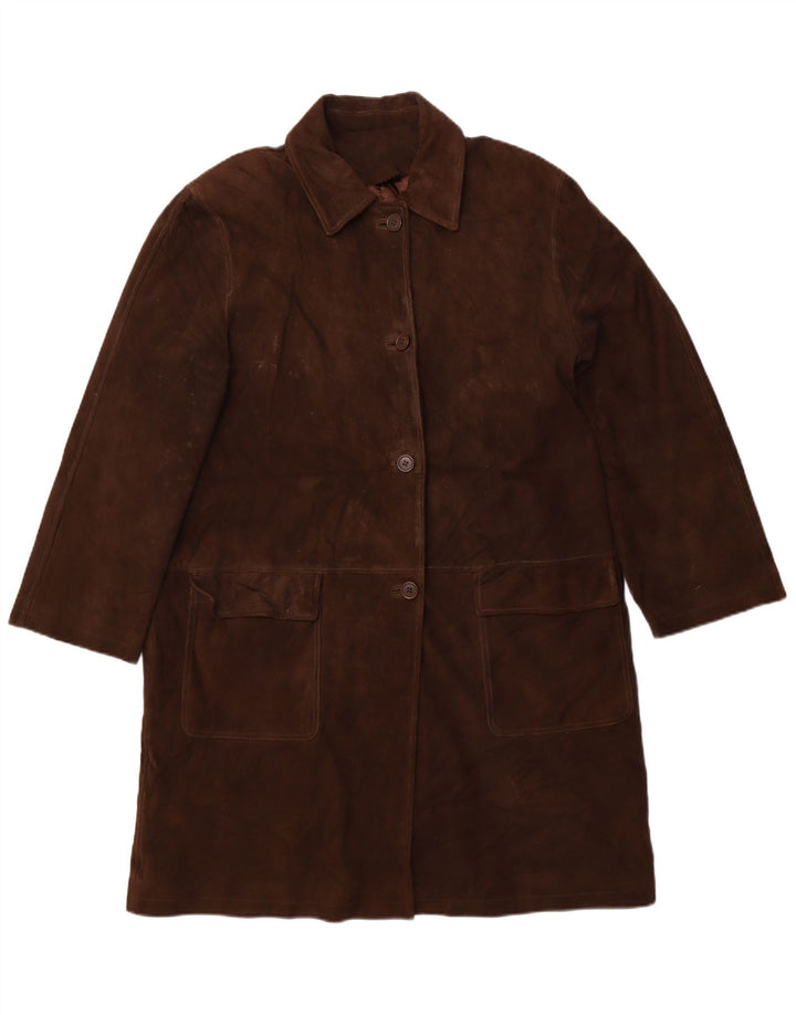 Sobretudo feminino de camurça L.Lambertazzi IT 48 XL couro marrom