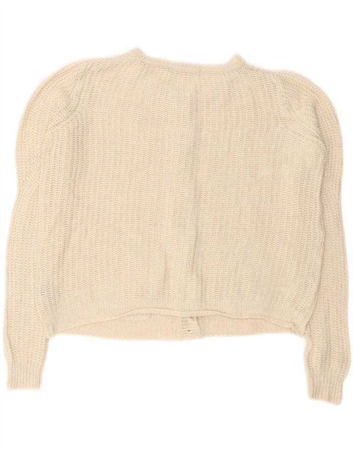 Suéter cardigã feminino Marks & Spencer UK 10 pequeno off white
