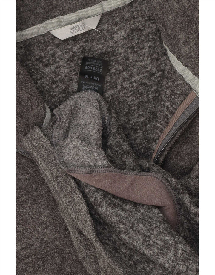 Jaqueta de lã feminina Marks & Spencer Reino Unido 16 grande poliéster cinza