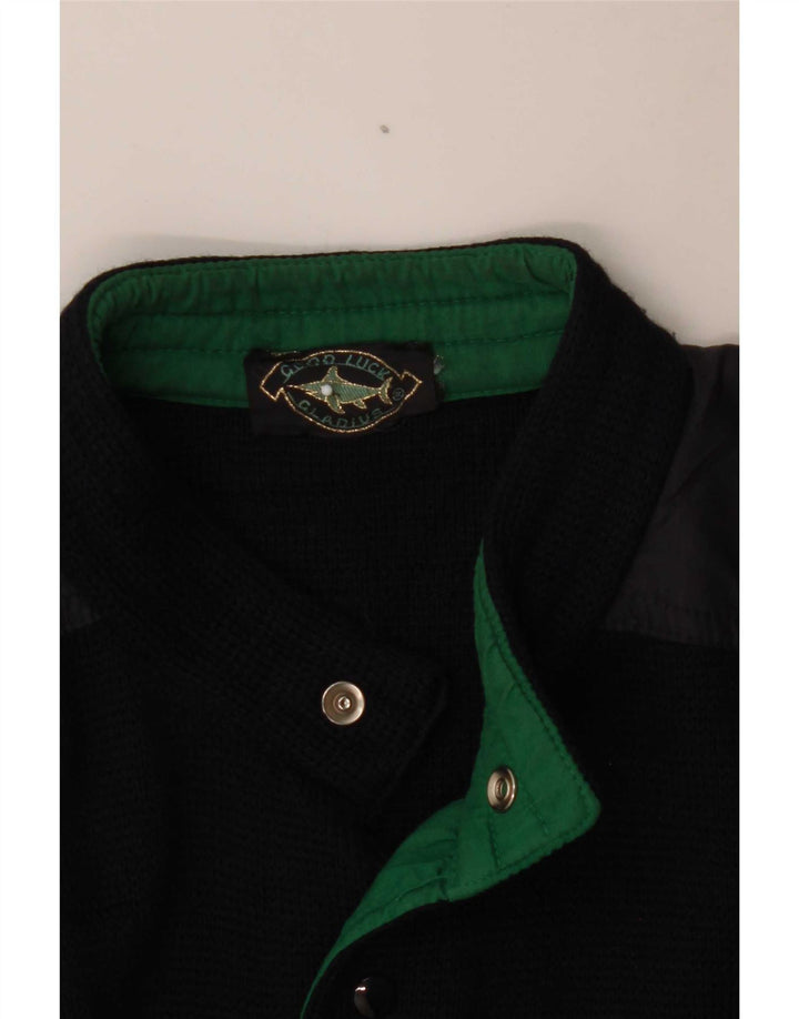 Suéter cardigã masculino Good Luck médio azul marinho colorblock