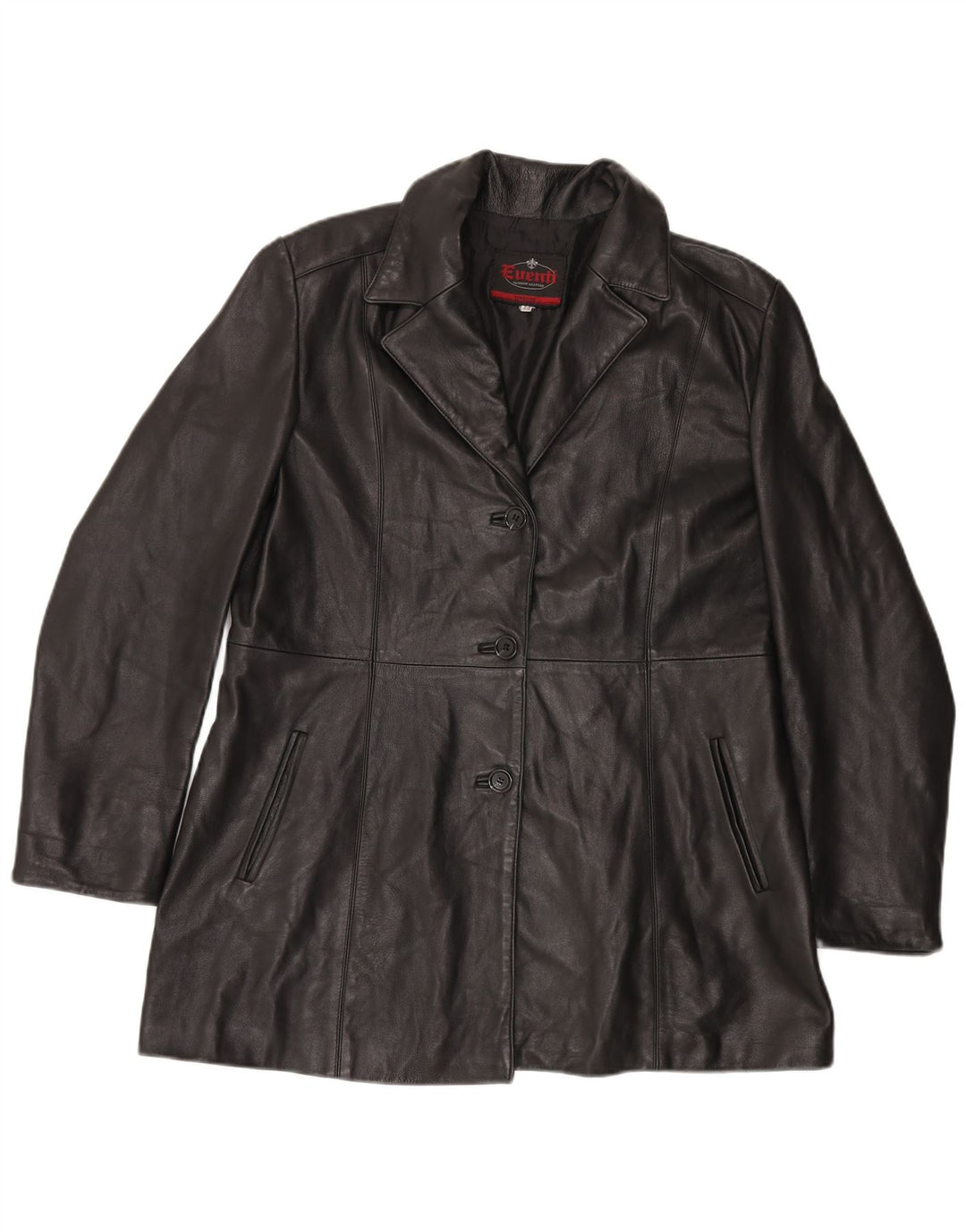 Casaco de couro feminino VINTAGE IT 48 XL acetato preto