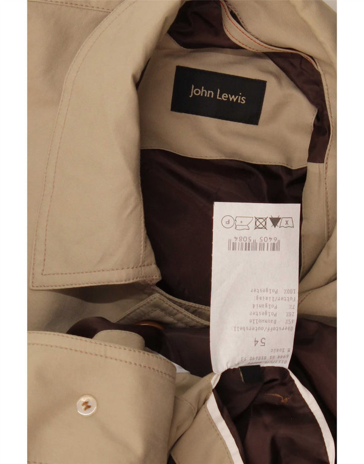 Sobretudo masculino John Lewis IT 54 2XL algodão bege