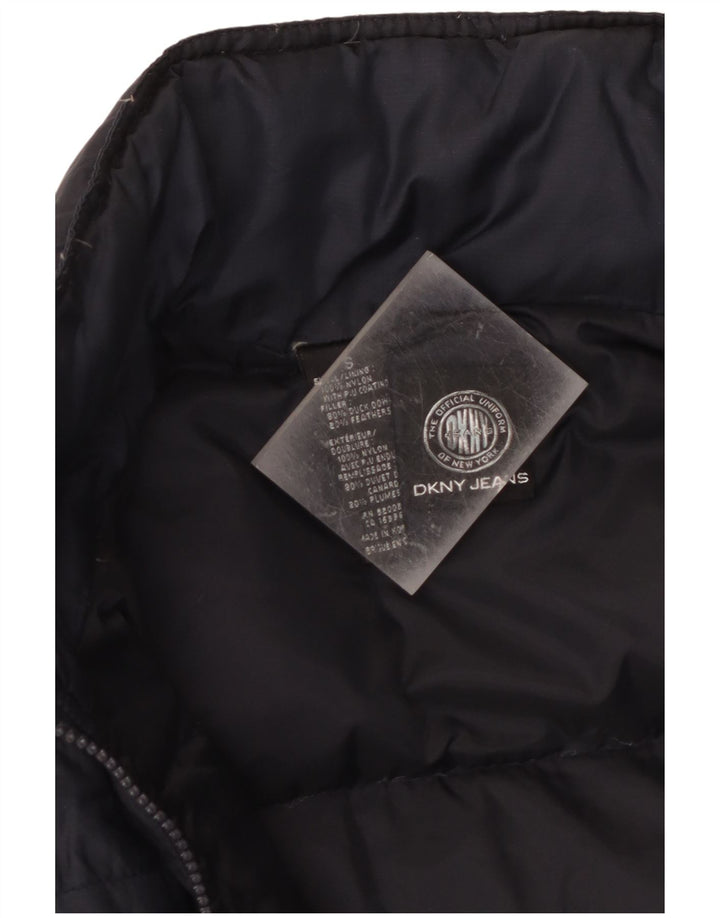 Jaqueta acolchoada feminina grande Dkny Reino Unido 10 pequena azul marinho nylon