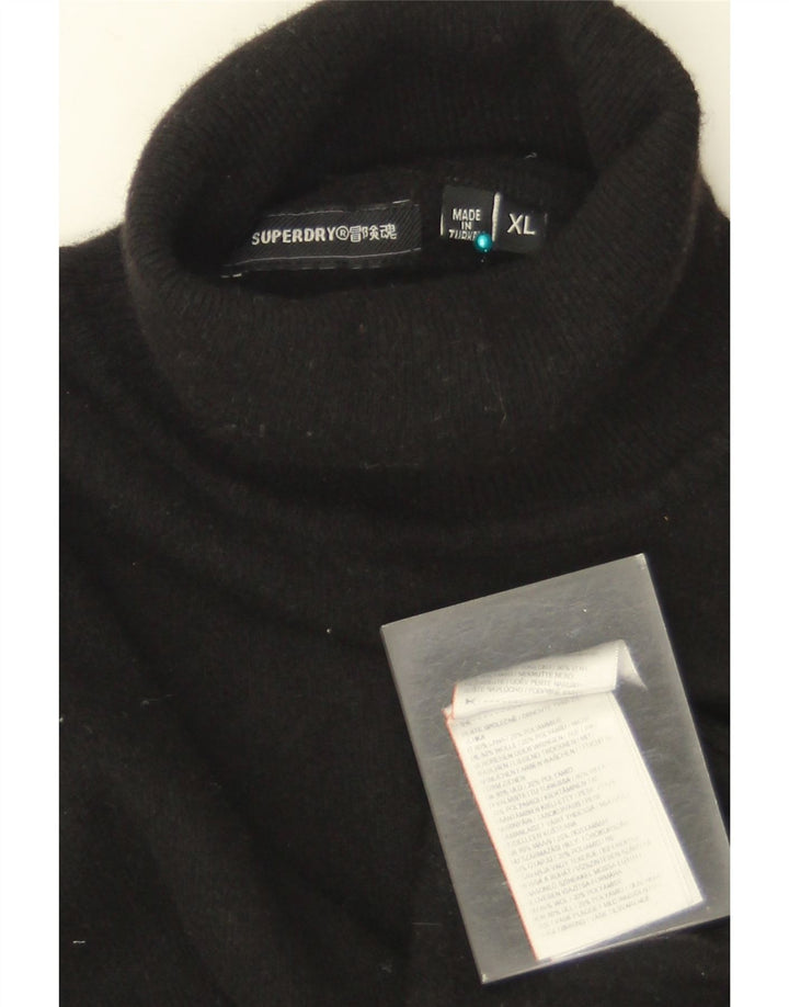 Suéter masculino Superdry com gola redonda XL lã preta