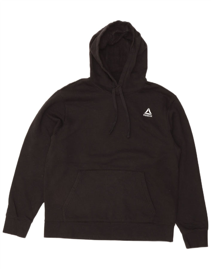 REEBOK Mens Hoodie Jumper XL Algodão Preto