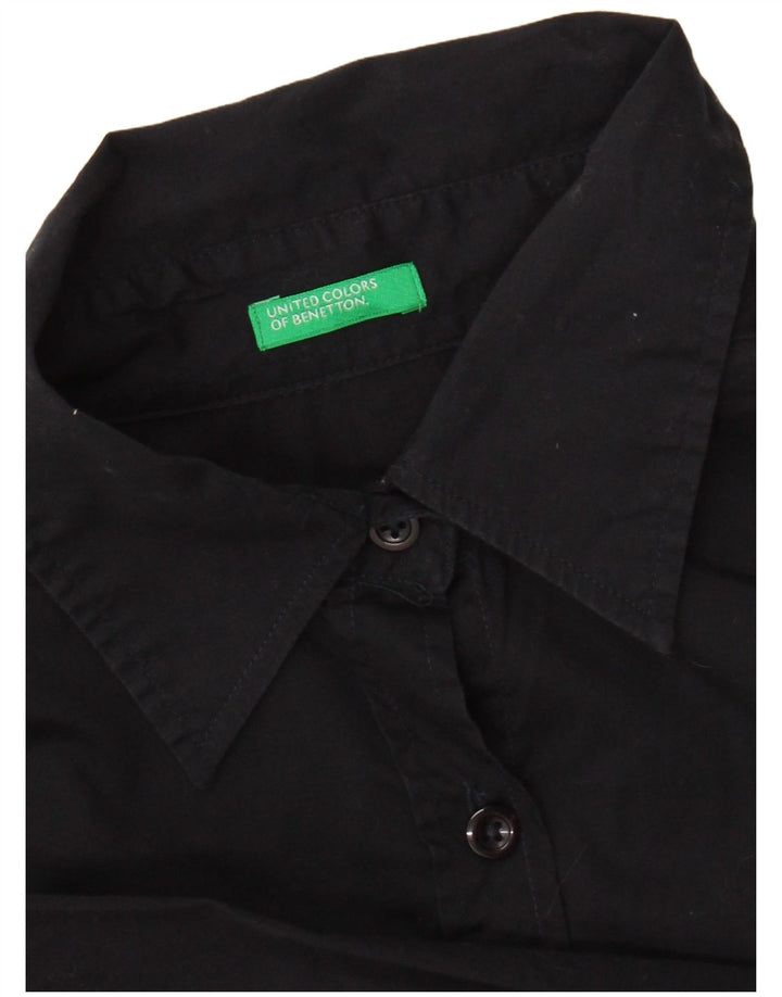 Camisa feminina BENETTON UK 12 médio preto