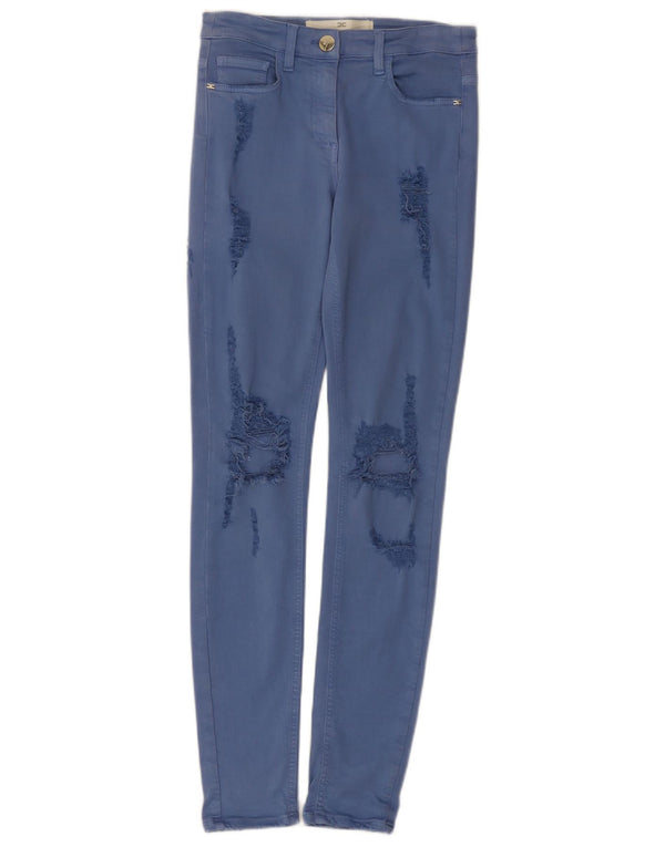 Elisabetta Franchi Calça jeans skinny feminina desgastada W28 L31 azul viscose
