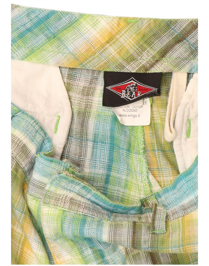 Bear Mens Cargo Shorts W32 Médio Multicolorido Xadrez Algodão