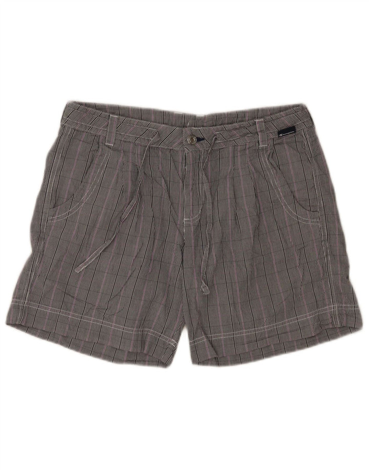 Shorts feminino casual Champion médio W30 cinza xadrez algodão
