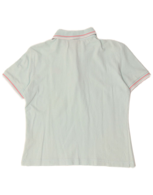 Camisa polo feminina Lotto UK 14 grande algodão azul