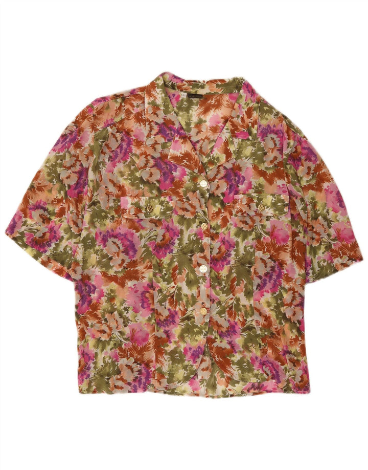 Lorena Camisa feminina de manga curta IT 49 XL multicolorida floral