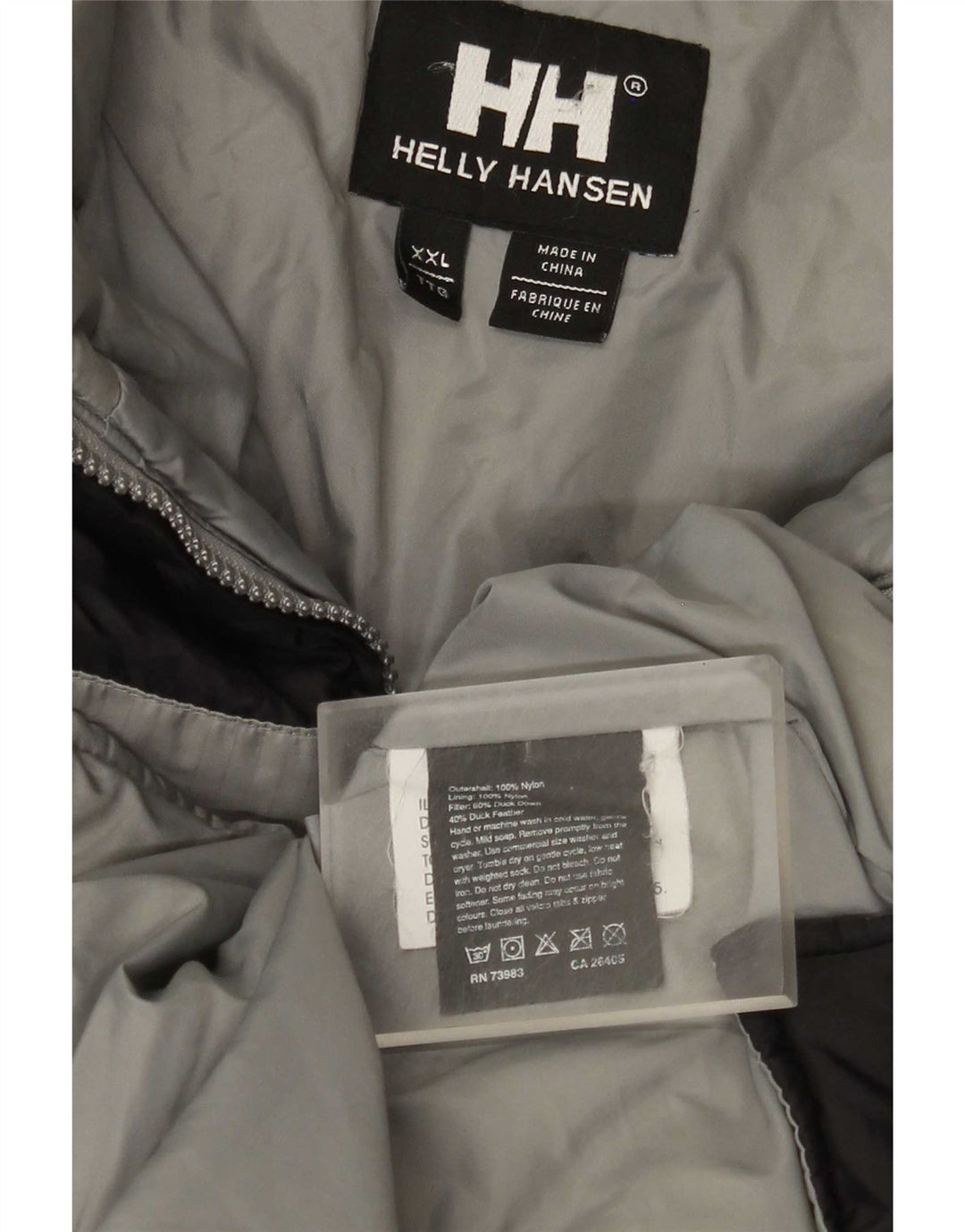 Jaqueta masculina acolchoada gráfica Helly Hansen UK 44 2XL preta Colourblock Nylon