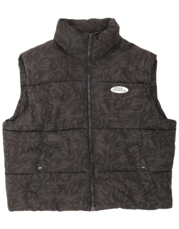 Colete acolchoado gráfico masculino No Fear UK 42 XL preto com estampa animal de poliéster