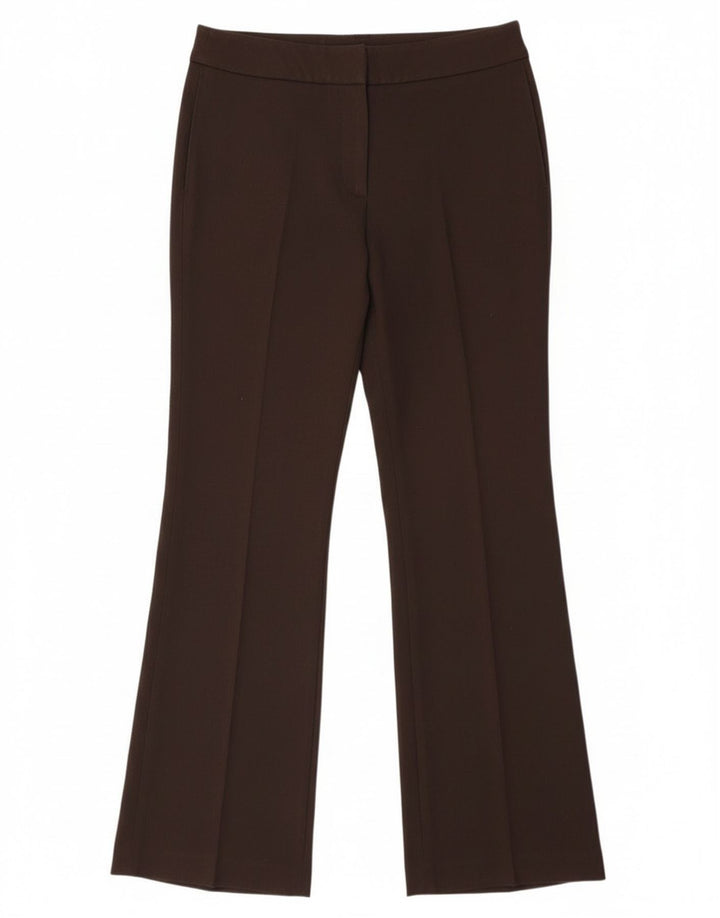 Calça feminina Max Mara Weekend Bootcut Suit Reino Unido 8 pequena W27 L30 marrom