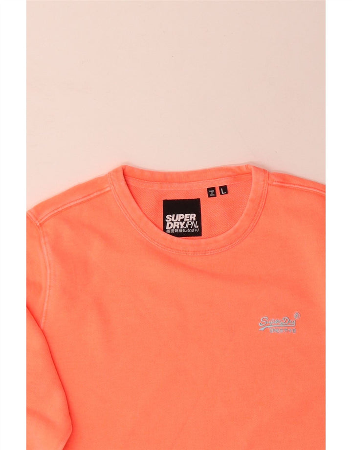 SUPERDRY moletom masculino jumper grande algodão laranja