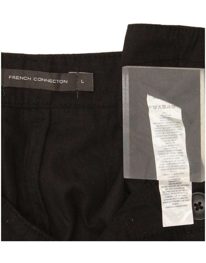 Shorts cargo masculino French Connection grande W36 algodão preto