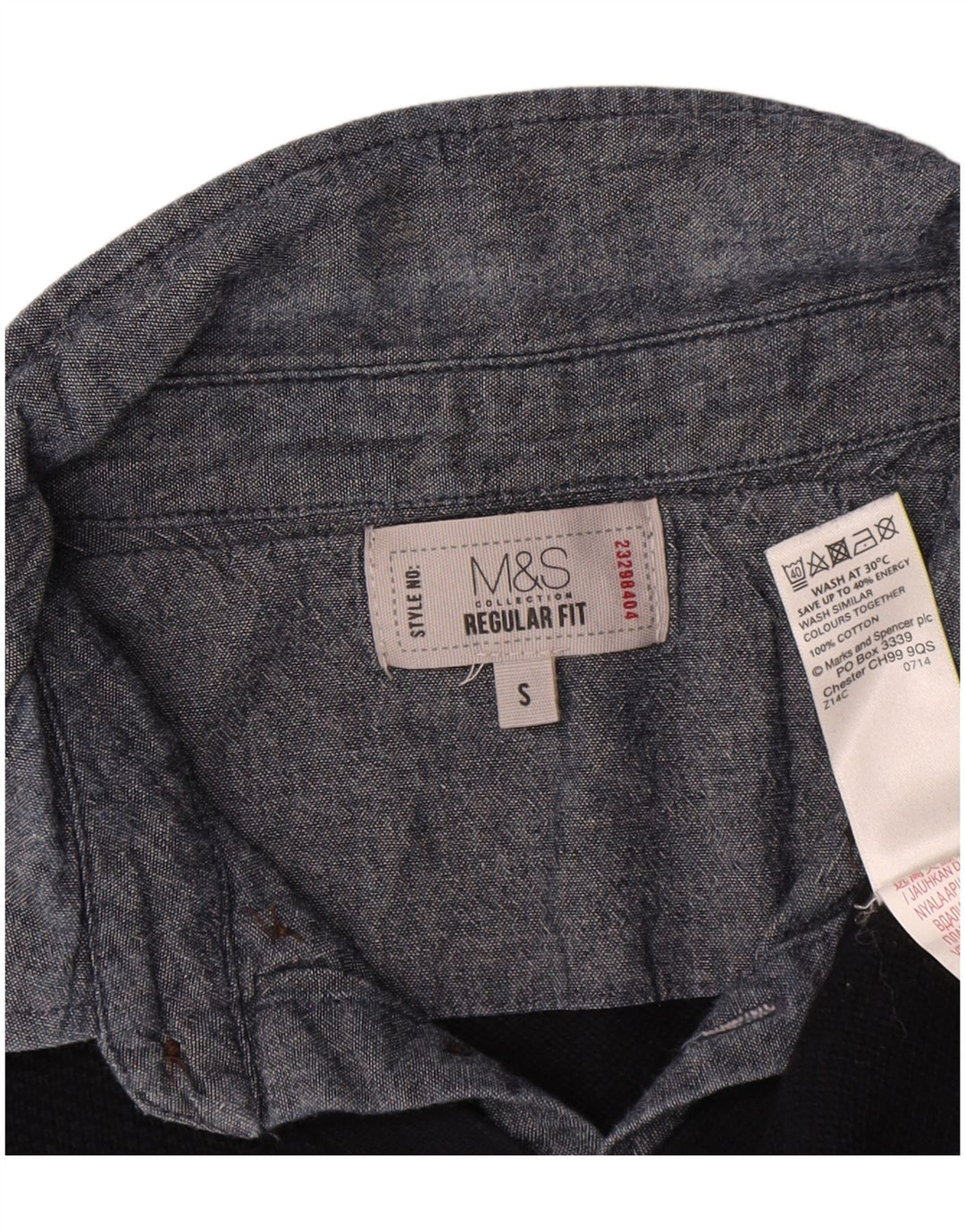 Suéter masculino Marks & Spencer regular fit com gola polo pequeno azul marinho