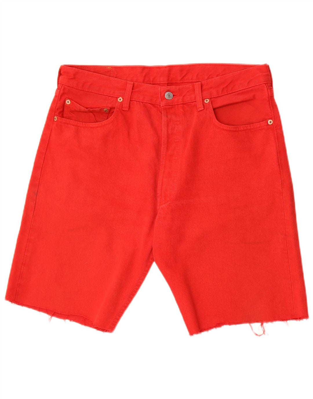 Shorts jeans masculino 501 da Levi's W34 grande algodão vermelho