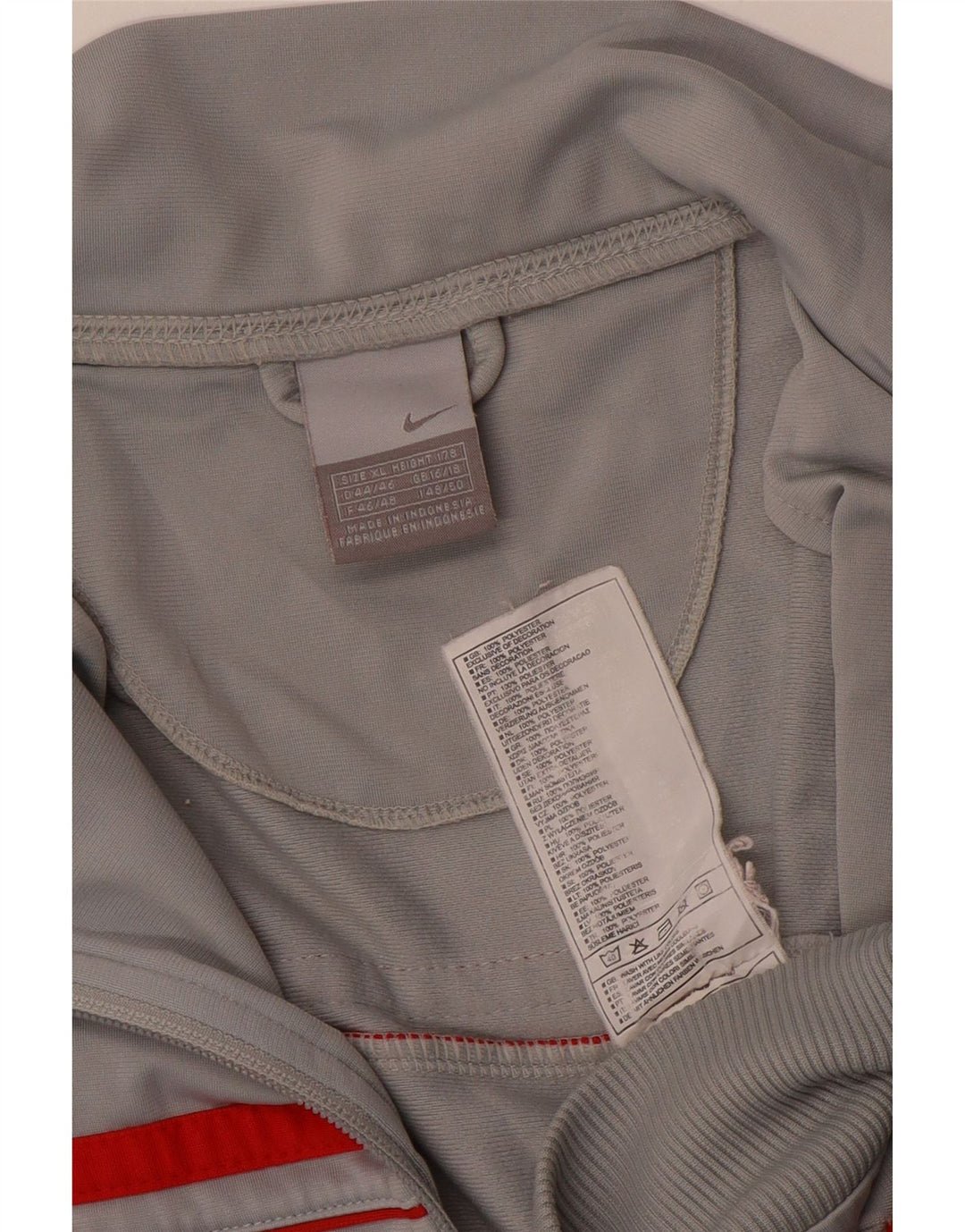 Nike Womens Tracksuit Top Jacket UK 16/18 XL Cinza Colourblock Poliéster