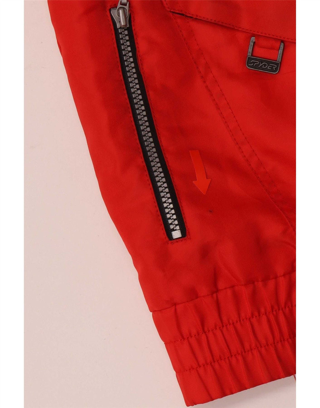 Jaqueta de esqui com capuz Spyder Boys 11-12 anos poliéster colorblock vermelho