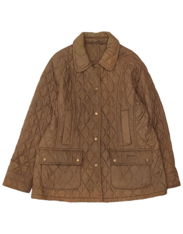Jaqueta acolchoada feminina Barbour UK 18 XL marrom poliamida
