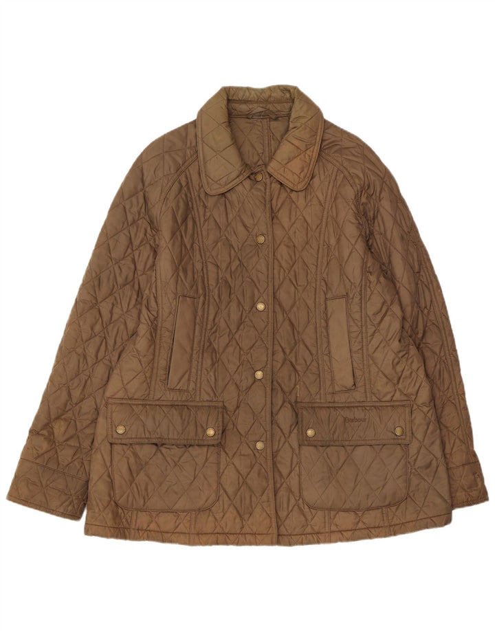 Jaqueta acolchoada feminina Barbour UK 18 XL marrom poliamida