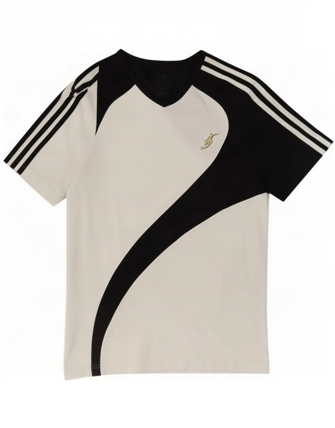 Adidas Mens Camiseta Top Pequeno Branco Colorblock