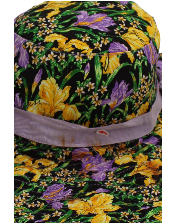 Chapéu balde feminino Guess com estampa gráfica, médio, multicolorido, floral, algodão, boêmio