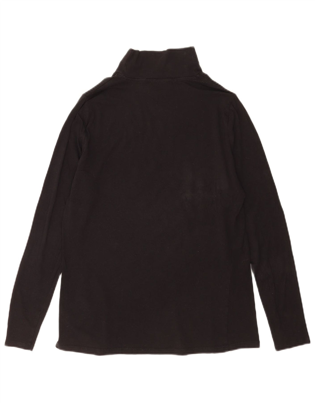 Top feminino Marks & Spencer manga comprida Reino Unido 14 algodão preto médio