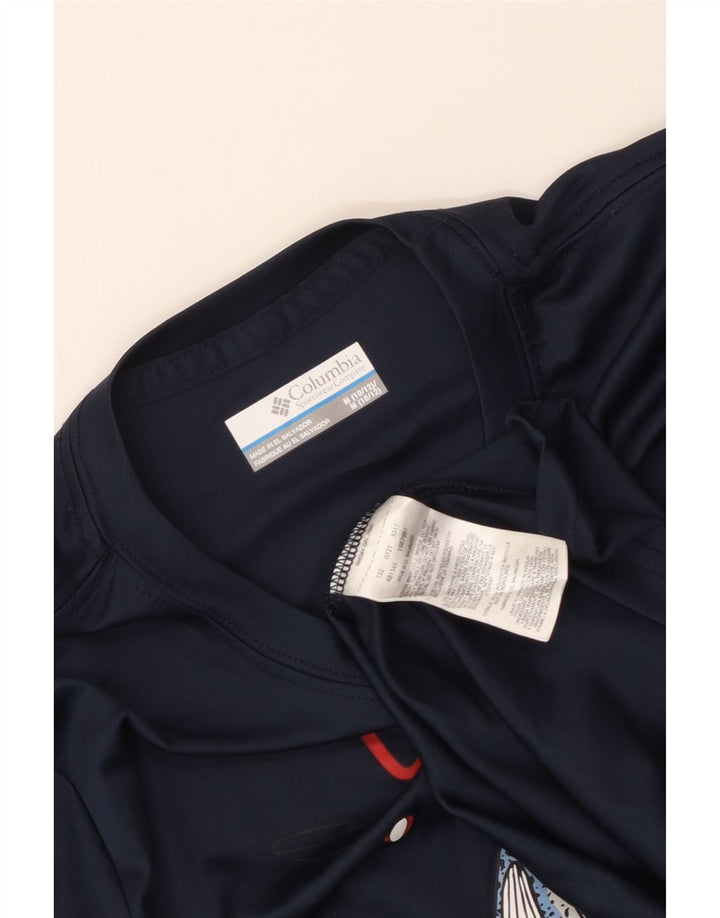 Camiseta Columbia Boys Graphic Top 10-11 Anos Médio Azul Marinho Poliéster