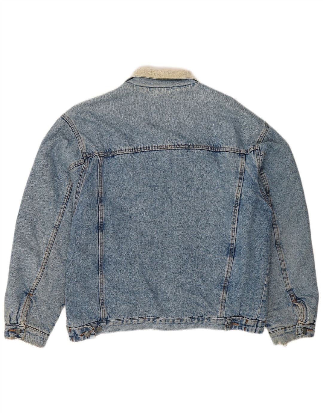 Jaqueta jeans masculina VINTAGE Sherpa UK 41 XL algodão azul