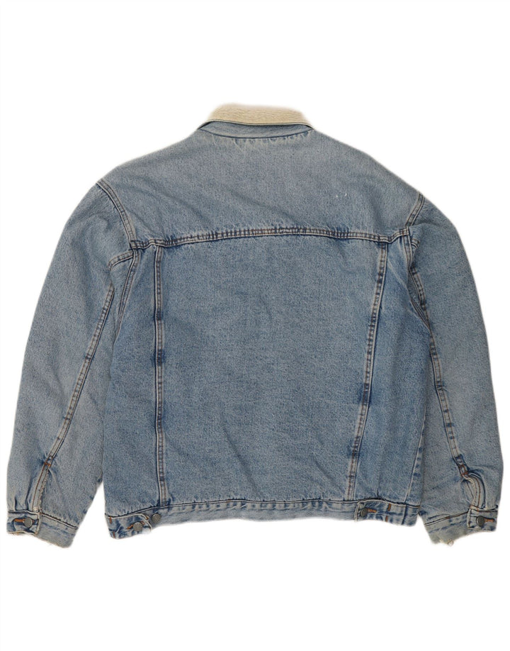 Jaqueta jeans masculina VINTAGE Sherpa UK 41 XL algodão azul