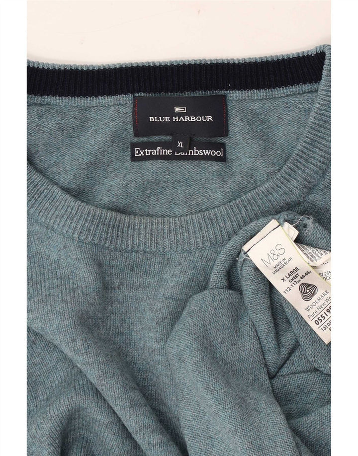 Suéter masculino Marks & Spencer Blue Harbor com gola redonda XL azul