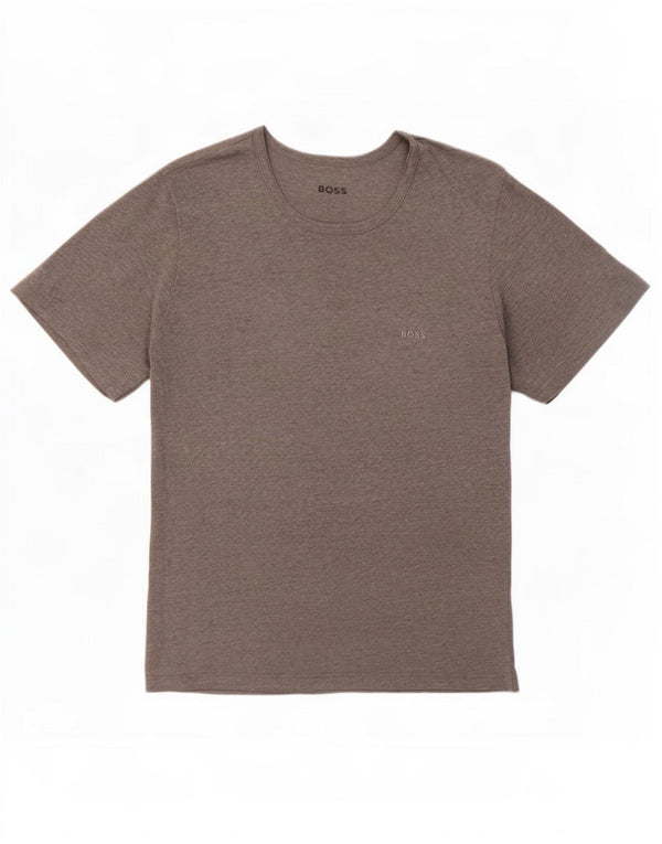 Camiseta masculina Hugo Boss grande cinza manchada