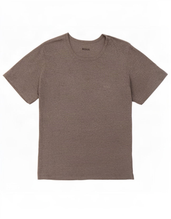 Camiseta masculina Hugo Boss grande cinza manchada