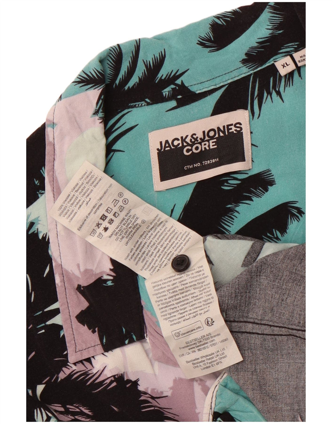 Camisa masculina de manga curta Jack & Jones XL multicolorida floral havaiana