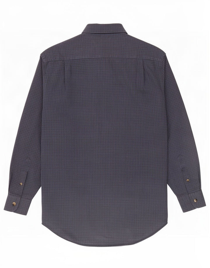 Camisa masculina Nautica tamanho 16 1/2 grande algodão xadrez azul
