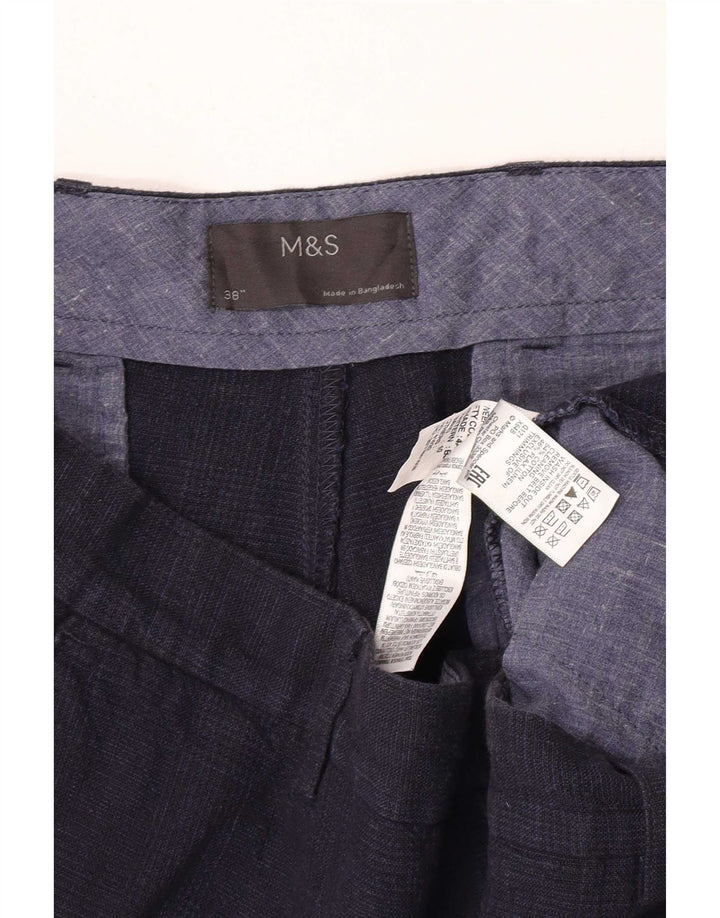 Shorts Chino Masculino Marks & Spencer W38 XL Azul Marinho Algodão