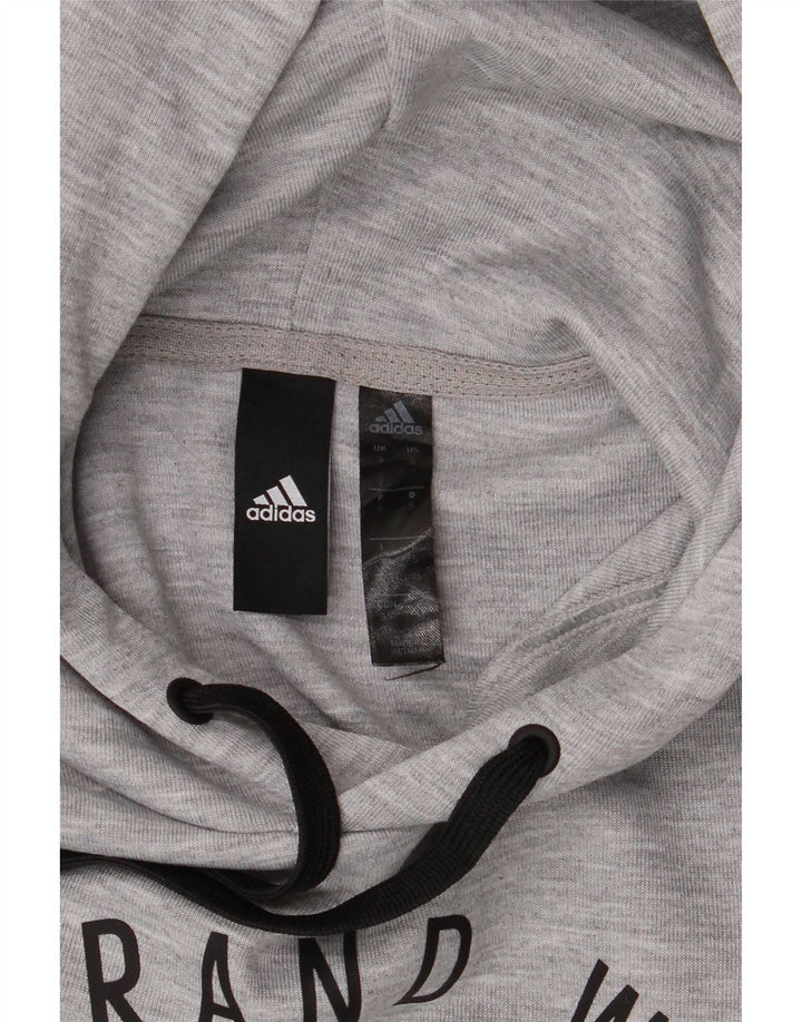 Adidas Mens Graphic Hoodie Jumper Pequeno Poliéster Cinza