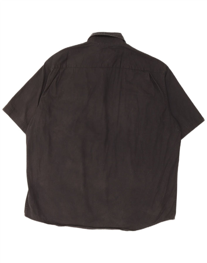Wrangler Camisa masculina de manga curta grande algodão preto