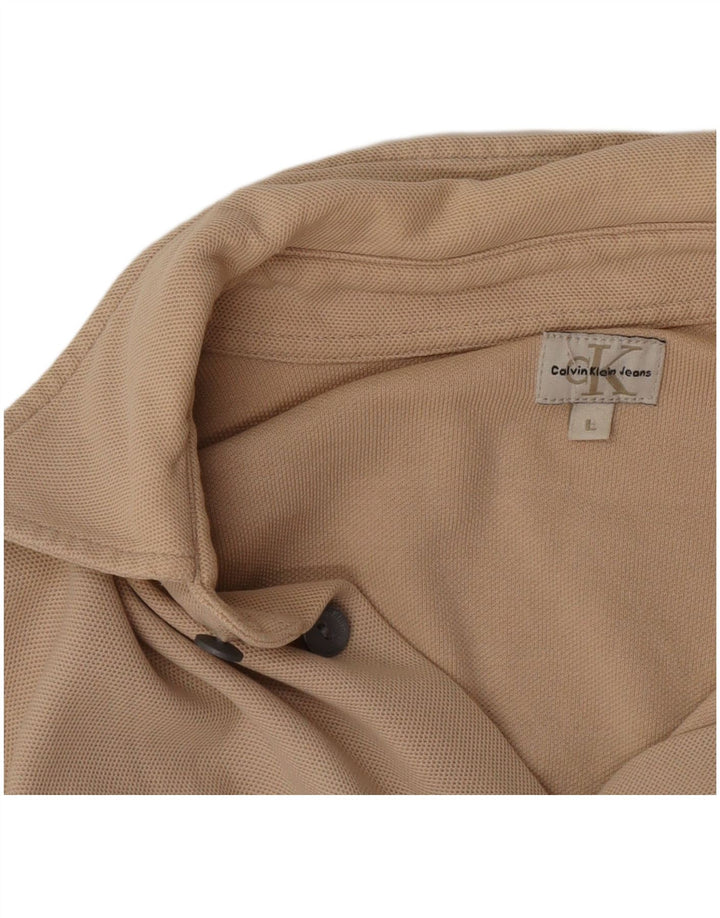 Camisa masculina Calvin Klein Jeans grande bege