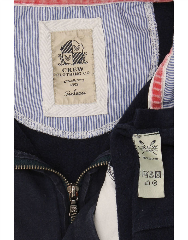 CREW CLOTHING Suéter feminino com gola e zíper Reino Unido 16 grande azul marinho