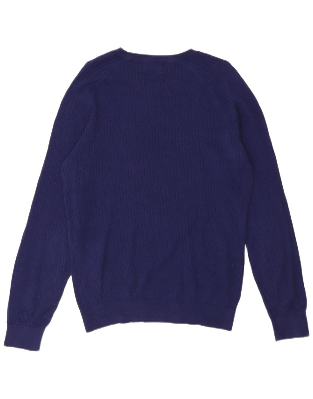 Suéter masculino Massimo Dutti com gola redonda, grande algodão azul