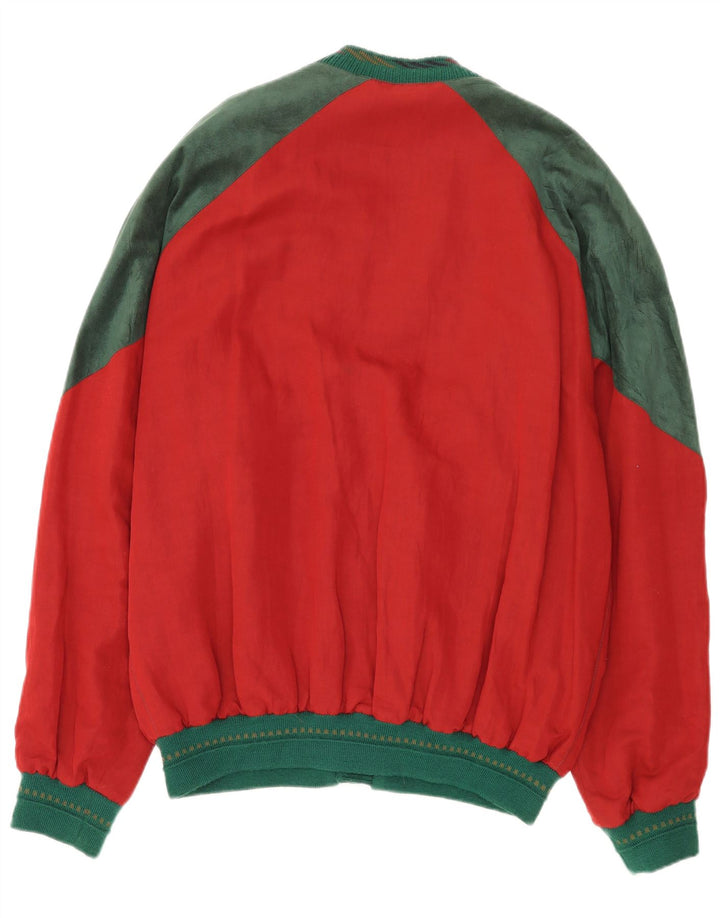 Jaqueta bomber masculina Jupiter IT 56 3XL linho colorblock vermelho