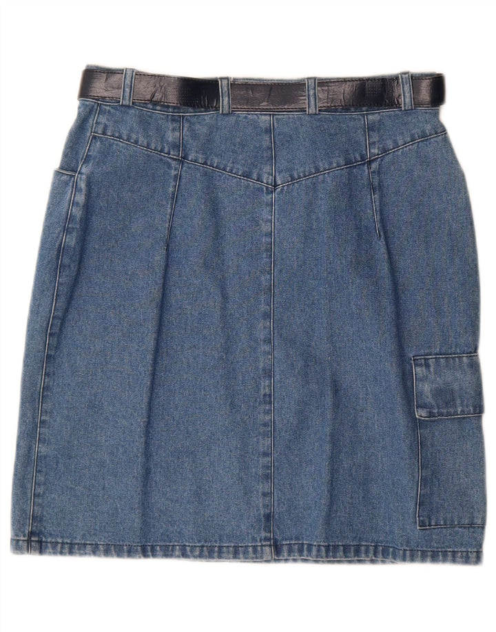 Saia cargo jeans feminina vintage IT 42 médio W28 algodão azul