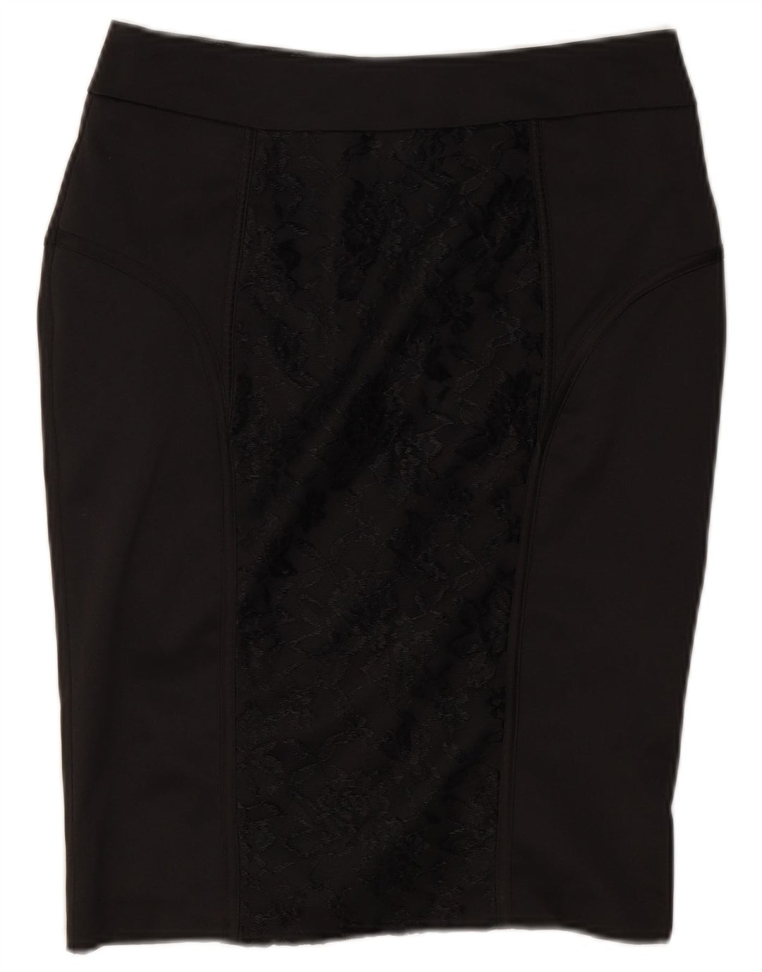 Saia lápis feminina Dunnes UK 8 pequena W26 poliéster floral preto