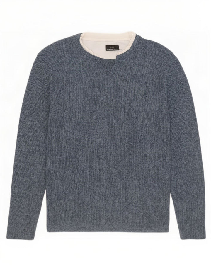 Blusa feminina Zara UK 10 pequena manchada azul