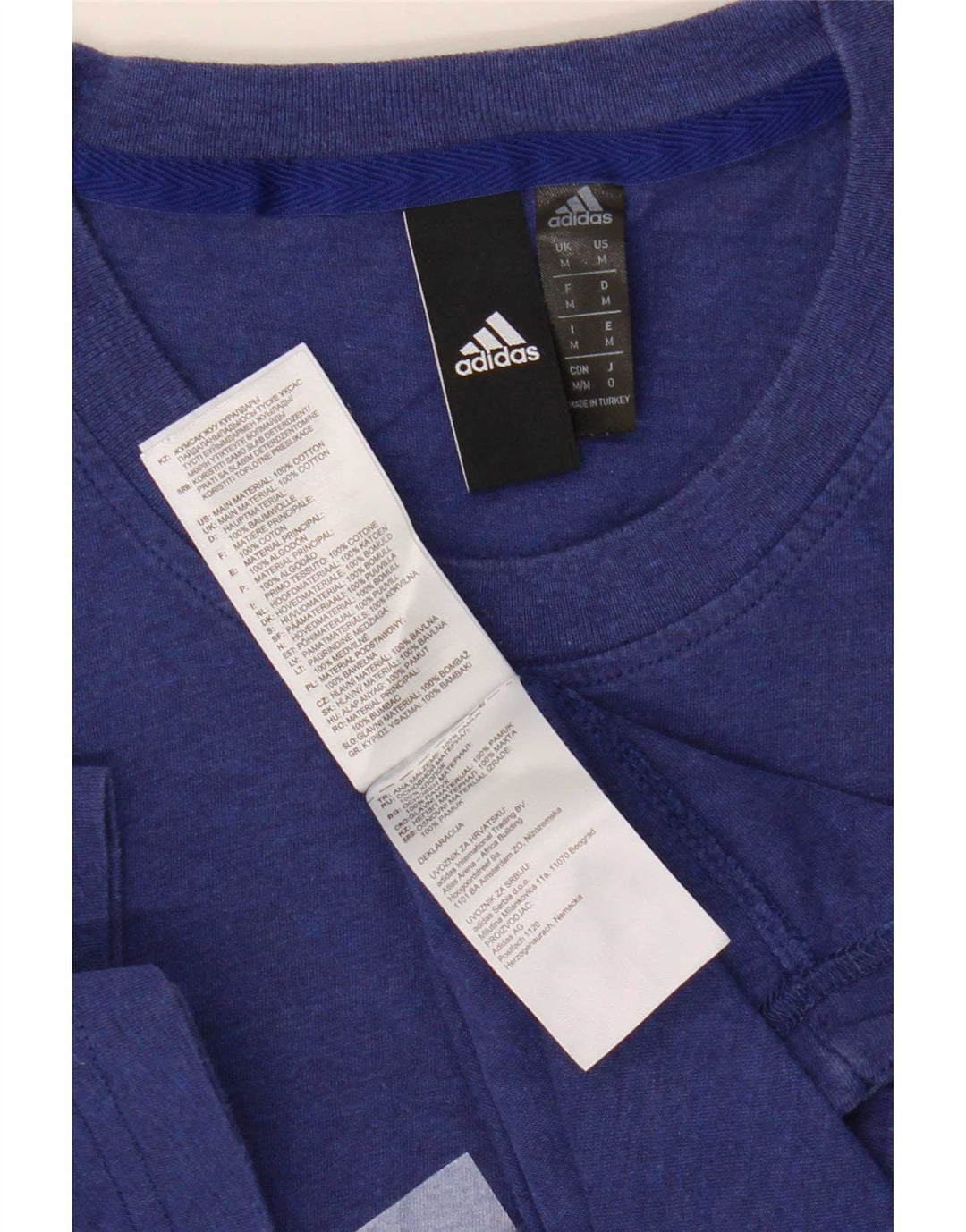 Adidas Mens Graphic T-Shirt Top Médio Algodão Azul