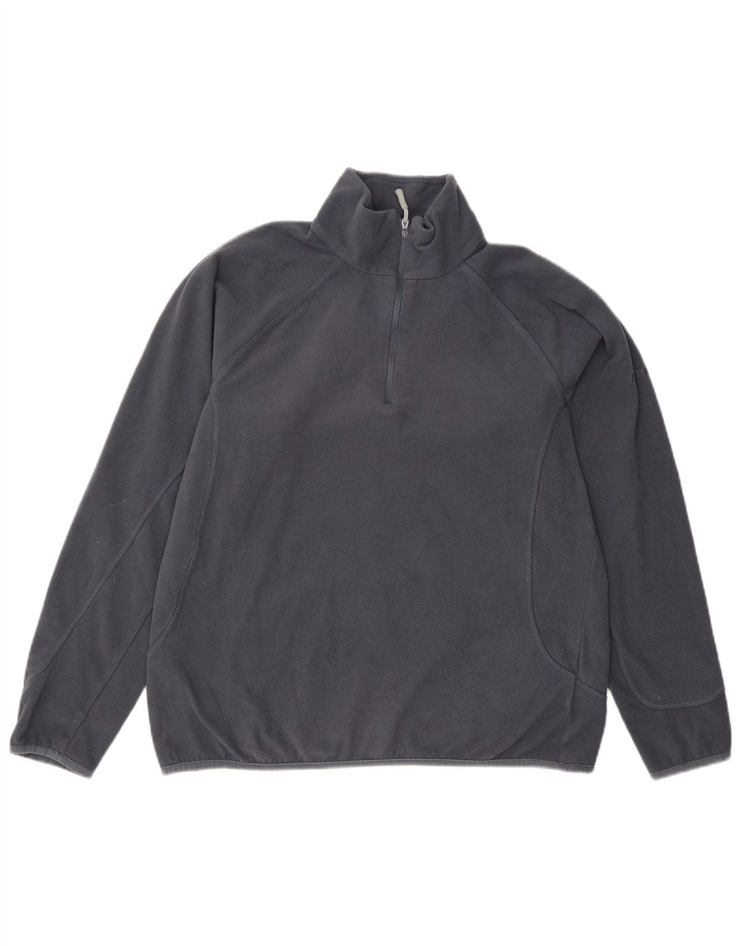 Suéter de lã feminino Berghaus com zíper e gola UK 14 grande poliéster cinza