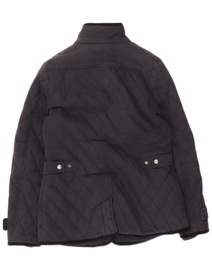 Jaqueta acolchoada feminina Crew Clothing UK 12 algodão azul marinho médio
